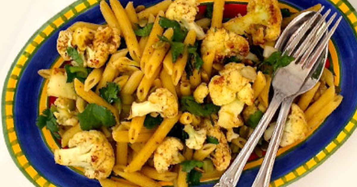 Penne with Cauliflower, Cilantro and Cumin Dreamfields Foods